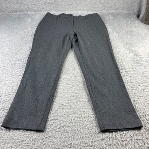 Loft The Sutton Skinny Curvy Pants Womens 14 Grey Textured Trousers Professional
